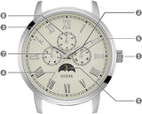  Shop Authentic Guess Delancy Quartz White Dial Brown Leather Strap Watch For Men - W0870G1 - Luxxuri