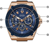  Shop Authentic Guess Legacy Chronograph Blue Dial Blue Rubber Strap Watch For Men - W1049G9 - Luxxuri