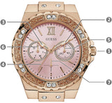  Shop Authentic Guess Rose Gold Dial with Diamonds Pink Rubber Strap Watch For Women - W1053L3 - Luxxuri
