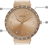  Shop Authentic Guess Chiffon Rose Gold Dial Mesh Bracelet Watch For Women - W1083L3 - Luxxuri