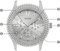  Shop Authentic Guess Bedazzle Diamonds Silver Dial Silver Steel Strap Watch For Women - W1097L1 - Luxxuri