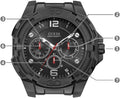  Shop Authentic Guess Genesis Quartz Black Dial Black Silicone Strap Watch For Men - W1254G2 - Luxxuri