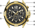  Shop Authentic Guess Surge Chronograph Black Dial Gold Steel Strap Watch for Men - W1258G2 - Luxxuri