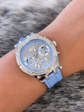  Shop Authentic Guess Heiress Diamonds Blue Dial Blue Rubber Strap Watch for Women - GW0407L1 - Luxxuri