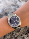  Shop Authentic Guess Luna Diamonds Blue Dial Silver Steel Strap Watch for Women - GW0307L1 - Luxxuri