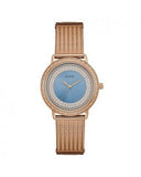  Shop Authentic Guess Willow Crystal Blue Dial Rose Gold Mesh Bracelet Watch For Women - W0836L1 - Luxxuri