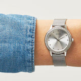  Shop Authentic Guess Chelsea Quartz Silver Dial Silver Mesh Strap Watch For Women - W0647L6 - Luxxuri