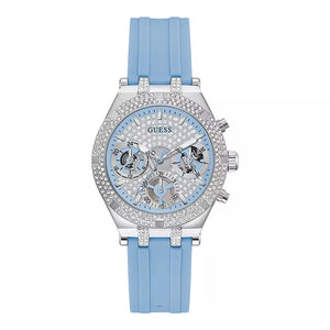  Shop Authentic Guess Heiress Diamonds Blue Dial Blue Rubber Strap Watch for Women - GW0407L1 - Luxxuri