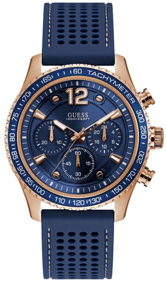  Shop Authentic Guess Fleet Blue Dial Blue Rubber Strap Watch for Men - W0971G3 - Luxxuri