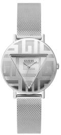 Guess Iconic Quartz Silver Dial Silver Mesh Bracelet Watch For Women - GW0527L1