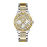  Shop Authentic Guess Frontier Chronograph Crystals Gold Dial Two Tone Steel Strap Watch For Women - W1156L5 - Luxxuri