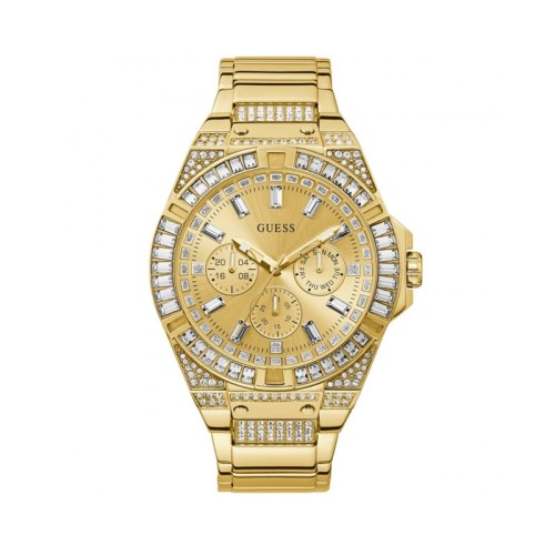  Shop Authentic Guess Zeus Diamonds Gold Dial Gold Steel Strap Watch for Men - GW0209G2 - Luxxuri