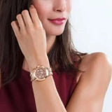  Shop Authentic Guess Mini Sunrise Chronograph Quartz Rose Gold Dial Rose Gold Steel Strap Watch For Women - W0448L3 - Luxxuri