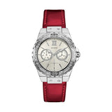  Shop Authentic Guess Limelight Quartz Diamonds White Dial Red Leather Strap Watch For Women - W0775L11 - Luxxuri