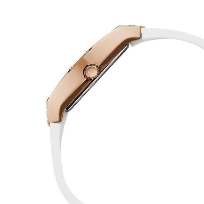  Shop Authentic Guess Raven Diamonds Rose Gold Dial White Silicone Strap Watch for Women - GW0105L3 - Luxxuri