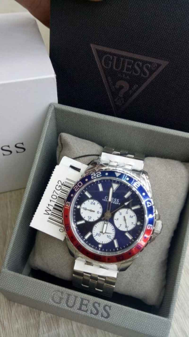  Shop Authentic Guess Odyssey Multifunction Blue Dial Silver Steel Strap Watch For Men - W1107G2 - Luxxuri