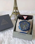  Shop Authentic Guess Genesis Multi Function Analog Blue Dial Blue Rubber Strap Watch For Men - W1254G1 - Luxxuri