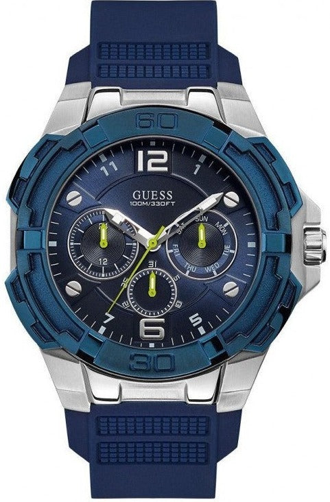  Shop Authentic Guess Genesis Multi Function Analog Blue Dial Blue Rubber Strap Watch For Men - W1254G1 - Luxxuri