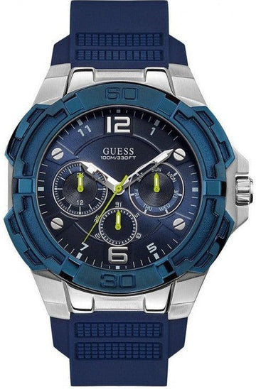  Shop Authentic Guess Genesis Multi Function Analog Blue Dial Blue Rubber Strap Watch For Men - W1254G1 - Luxxuri