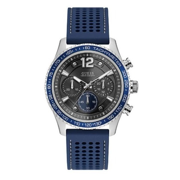  Shop Authentic Guess Fleet Chronograph Black Dial Blue Rubber Strap Watch for Men - W0971G2 - Luxxuri