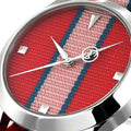  Shop Authentic Gucci G Timeless Quartz Red Dial Two Tone NATO Strap Watch For Men - YA1264070 - Luxxuri