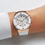  Shop Authentic Guess Athena White Dial White Rubber Strap Watch For Women - GW0030L3 - Luxxuri