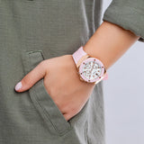  Shop Authentic Guess Athena White Dial Pink Rubber Strap Watch For Women - GW0030L4 - Luxxuri