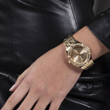  Shop Authentic Guess Cosmo Diamonds Gold Dial Gold Steel Strap Watch For Women - GW0033L2 - Luxxuri