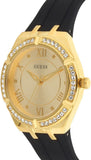 Shop Authentic Guess Cosmo Diamonds Gold Dial Black Rubber Strap Watch for Women - GW0034L1 - Luxxuri