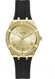  Shop Authentic Guess Cosmo Diamonds Gold Dial Black Rubber Strap Watch for Women - GW0034L1 - Luxxuri