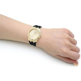  Shop Authentic Guess Cosmo Diamonds Gold Dial Black Rubber Strap Watch for Women - GW0034L1 - Luxxuri