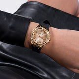  Shop Authentic Guess Cosmo Diamonds Gold Dial Black Rubber Strap Watch for Women - GW0034L1 - Luxxuri