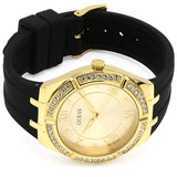  Shop Authentic Guess Cosmo Diamonds Gold Dial Black Rubber Strap Watch for Women - GW0034L1 - Luxxuri