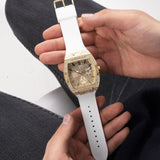  Shop Authentic Guess Phoenix Multifunction Quartz Gold Dial White Silicon Strap Watch For Men - GW0048G3 - Luxxuri