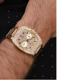  Shop Authentic Guess Phoenix Multifunction Crystals Gold Dial Gold Steel Strap Watch For Men - GW0094G2 - Luxxuri