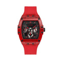 Guess Phoenix Multifunction Black Dial Red Rubber Strap Watch for Men - GW0203G5