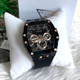  Shop Authentic Guess Phoenix Multifunction Black Dial Black Silicone Strap Watch For Men - GW0203G8 - Luxxuri