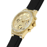  Shop Authentic Guess Moonlight Crystals Silver Dial Black Silicone Strap Watch For Women - GW0257L1 - Luxxuri