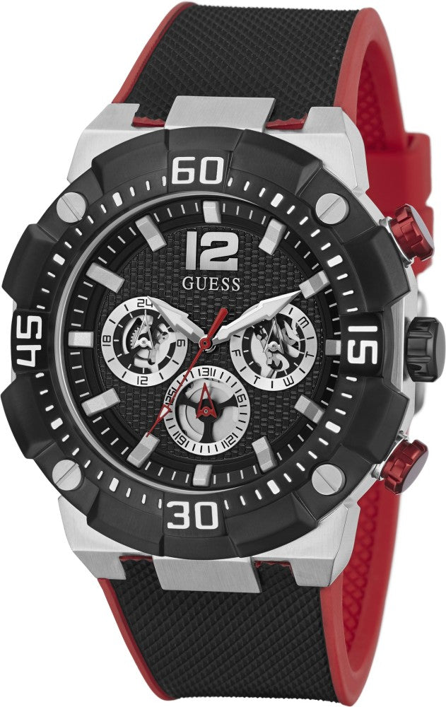 Shop Authentic Guess Navigator Black Dial Black Rubber Strap Watch for Men - GW0264G1 - Luxxuri