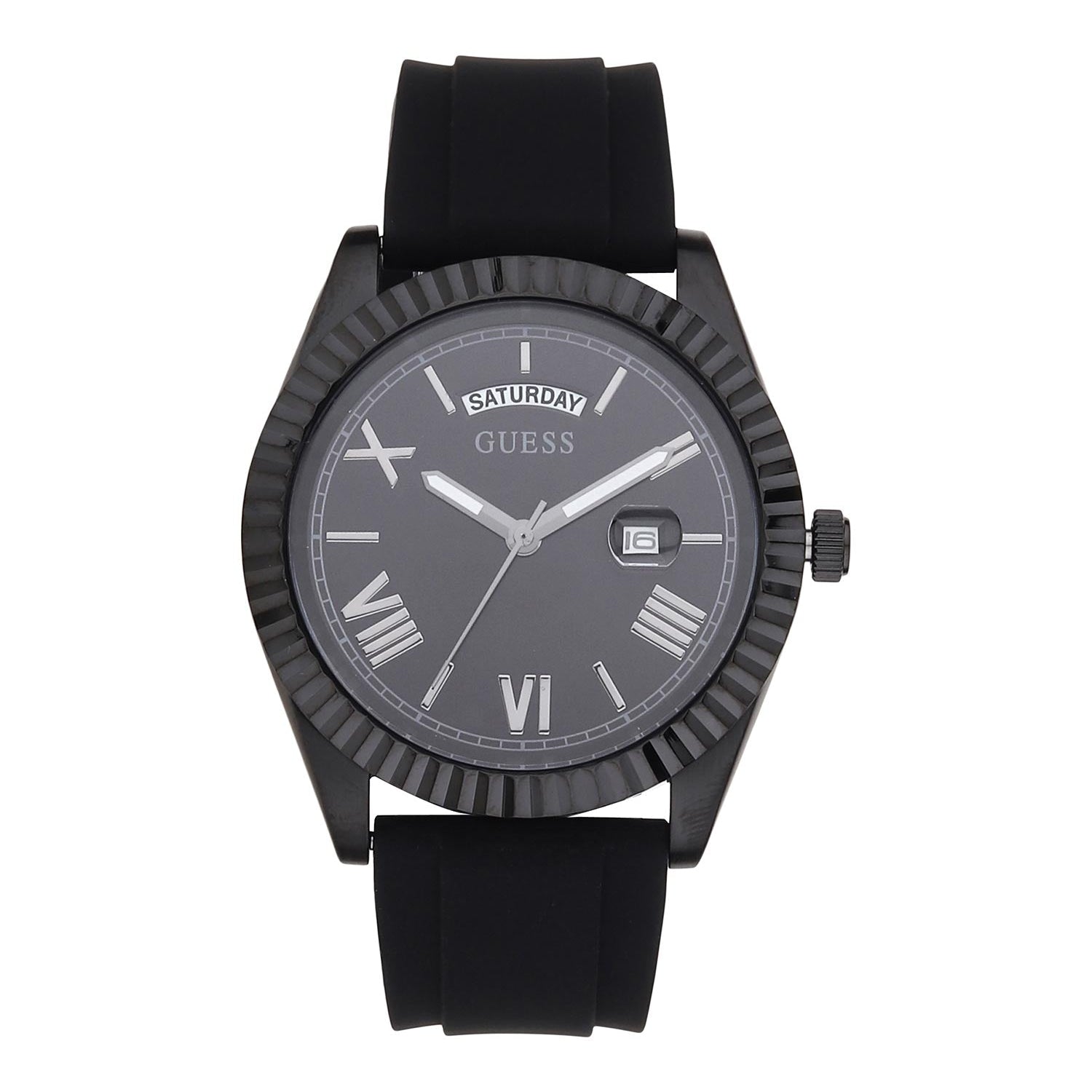  Shop Authentic Guess Connoisseur Black Dial Black Silicone Strap Watch For Men - GW0335G1 - Luxxuri