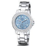  Shop Authentic Guess Crown Jewel Diamonds Blue Dial Silver Steel Strap Watch for Women - GW0410L1 - Luxxuri