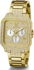  Shop Authentic Guess Deco Quartz Crystals Gold Dial Gold Steel Strap Watch For Women - GW0472L2 - Luxxuri