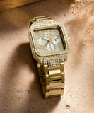  Shop Authentic Guess Deco Quartz Crystals Gold Dial Gold Steel Strap Watch For Women - GW0472L2 - Luxxuri
