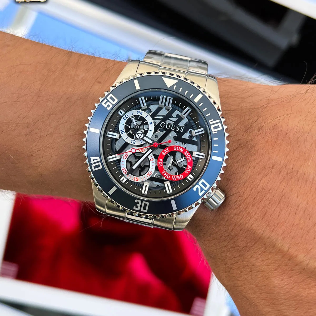  Shop Authentic Guess Axle Multifunction Black Dial Silver Steel Strap Watch For Men - GW0488G1 - Luxxuri