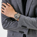 Guess Empire Quartz Black Dial Silver Steel Strap Watch For Men - GW0489G1