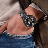  Shop Authentic Guess Edge Chronograph Black Dial Black Leather Strap Watch For Men - GW0492G1 - Luxxuri