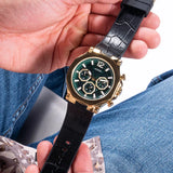  Shop Authentic Guess Edge Chronograph Green Dial Black Leather Strap Watch For Men - GW0492G3 - Luxxuri