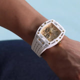  Shop Authentic Guess Phoenix Analog Gold Dial White Silicone Strap Watch For Men - GW0499G5 - Luxxuri