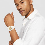  Shop Authentic Guess Phoenix Analog Gold Dial White Silicone Strap Watch For Men - GW0499G5 - Luxxuri