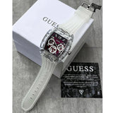  Shop Authentic Guess Phoenix Quartz Burgundy Dial Transparent Silicone Strap Watch For Men - GW0499G9 - Luxxuri